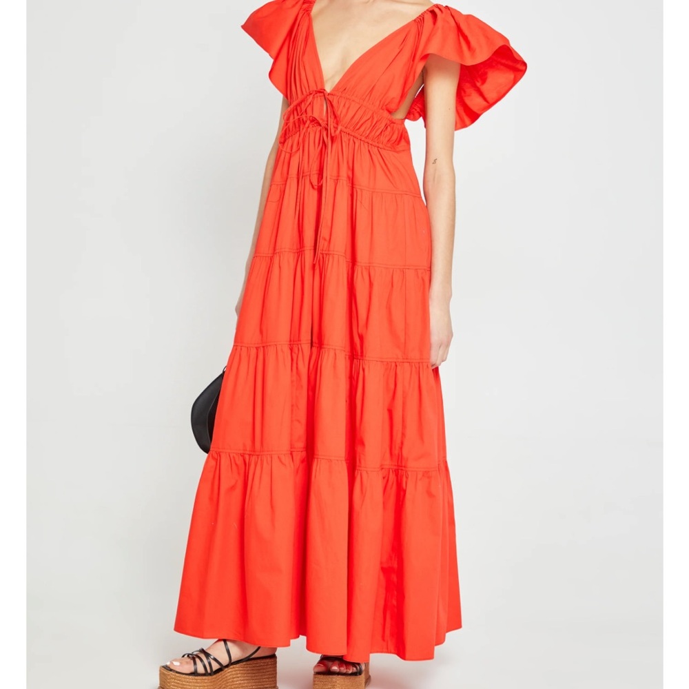 o.p.t fallen dress red orange